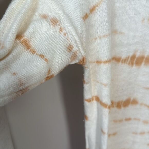 Evereve Roan + Ryan XS Cream/Rust Tie Dye Pullover Raw Hem Sweater - Picture 7 of 10